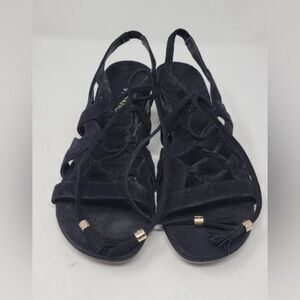 Vionic with Orthaheel Technology Women's Kalie Wedge Sandal,Black, Size 8